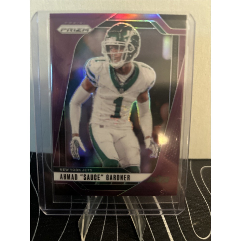 Sauce Gardner 2024 Panini Prizm Purple Prizm Serial Numbered 061/125 Jets